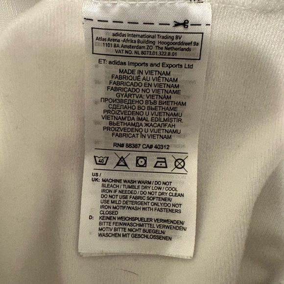 Adidas 3-Stripes Tricot White Track Jacket Women's Small - Picture 5 of 6